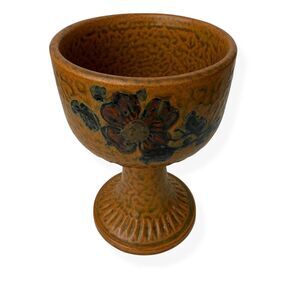 Goblet Vintage Ceramic Stoneware Wine Cup Floral Hand Made in Japan Pottery